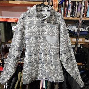 Southern Grit Quarter Button Fleece Shirt Aztec Western Pattern